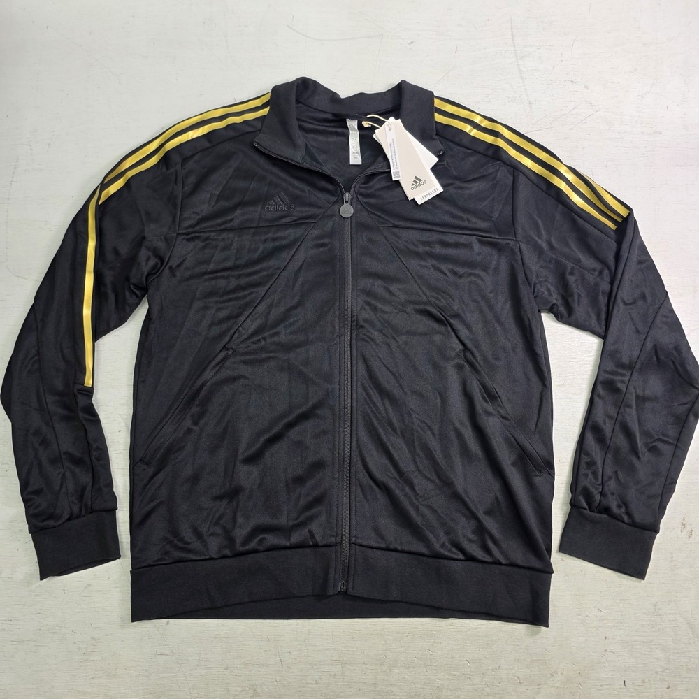 Adidas Tiro Wordmark Track Top Jacket Mens Large Black Gold Metallic IM2920 NWT